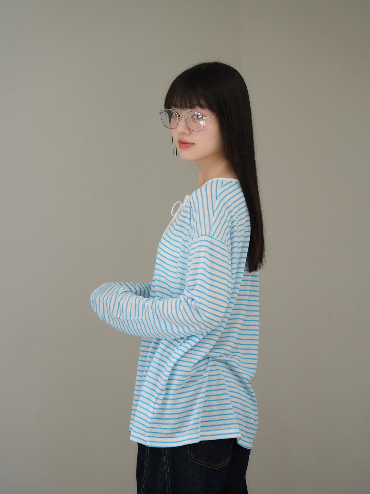 french border long sleeve knit