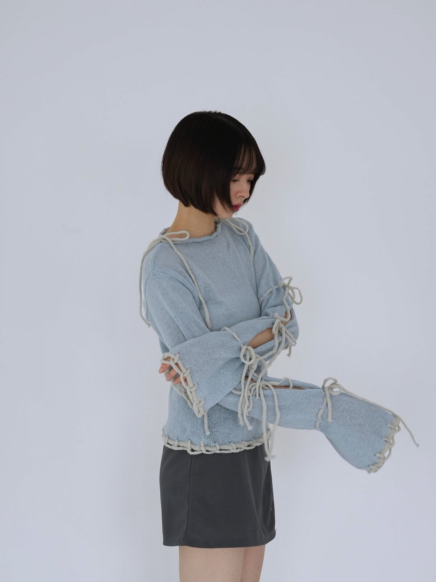 ribbon detail knit top