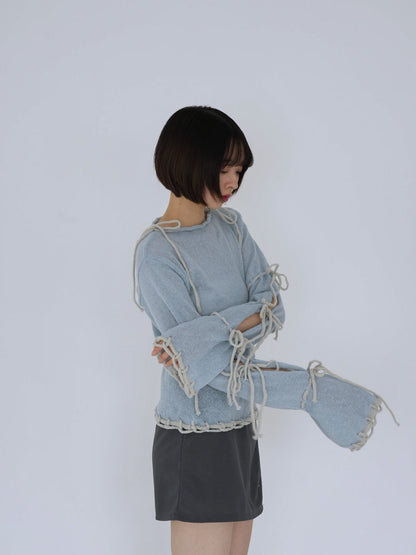 ribbon detail knit top