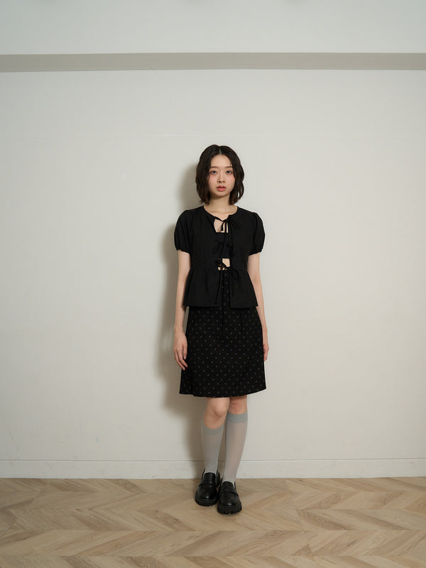 ribbon flare blouse