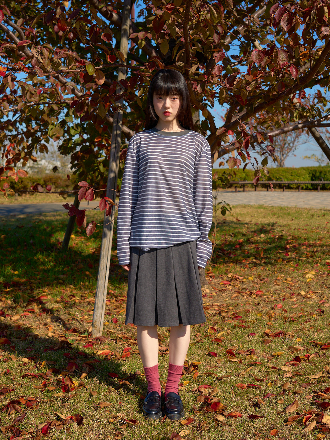 classic midi pleated skirt