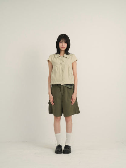 waist check cargo half pants
