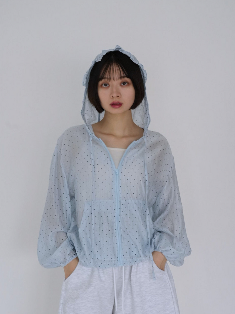 【8月26日発送予定】frill sheer hoodie