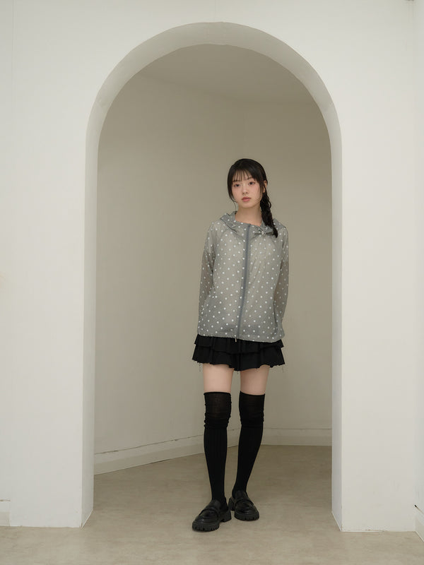 dot sheer hoodie