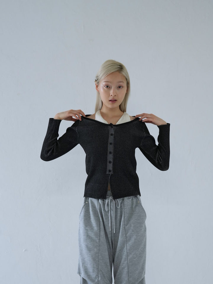 【 10月上旬発送予定 】layered rib knit top