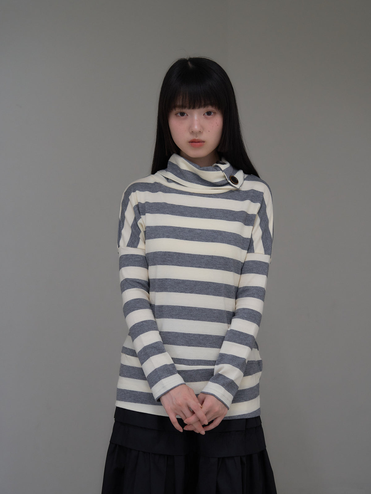 2way neck border knit