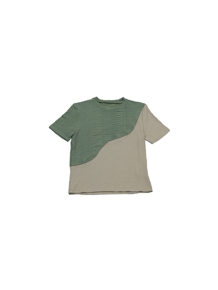 bicolor half sleeve tops