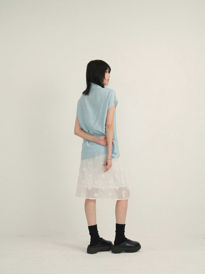cotton linen stand collar shirt