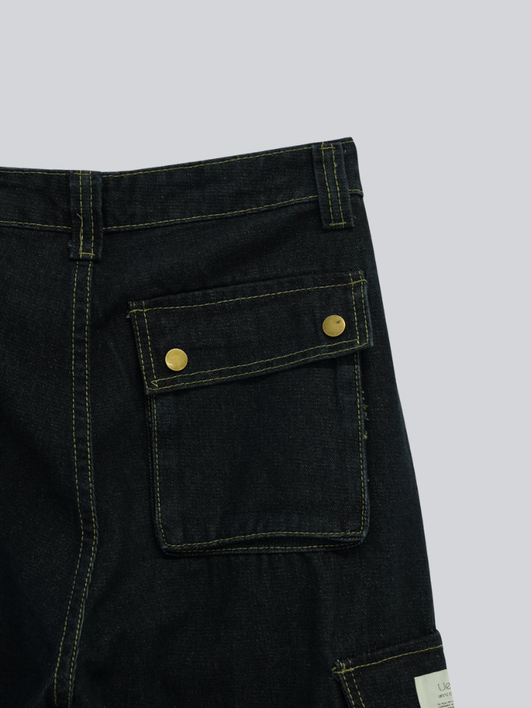 dark denim cargo pants
