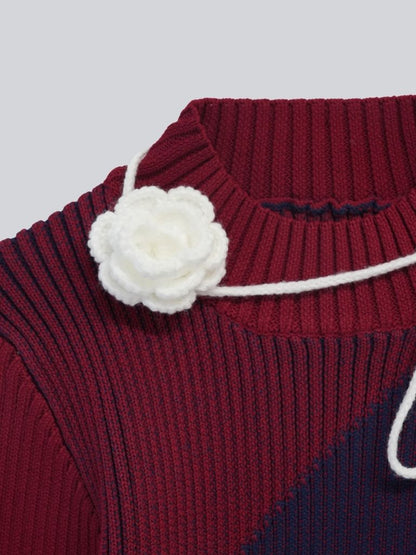 flower choker turtle knit