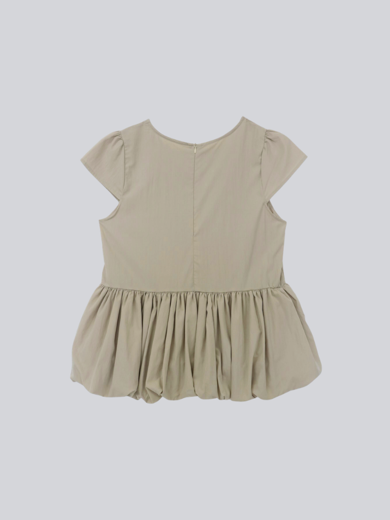 peplum puff sleeve blouse