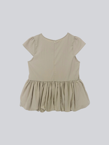 peplum puff sleeve blouse