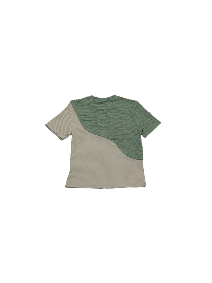 bicolor half sleeve tops