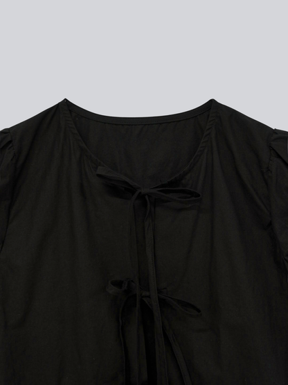 ribbon flare blouse
