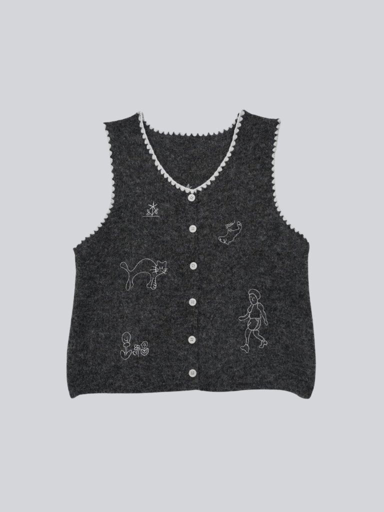 animal knit vest