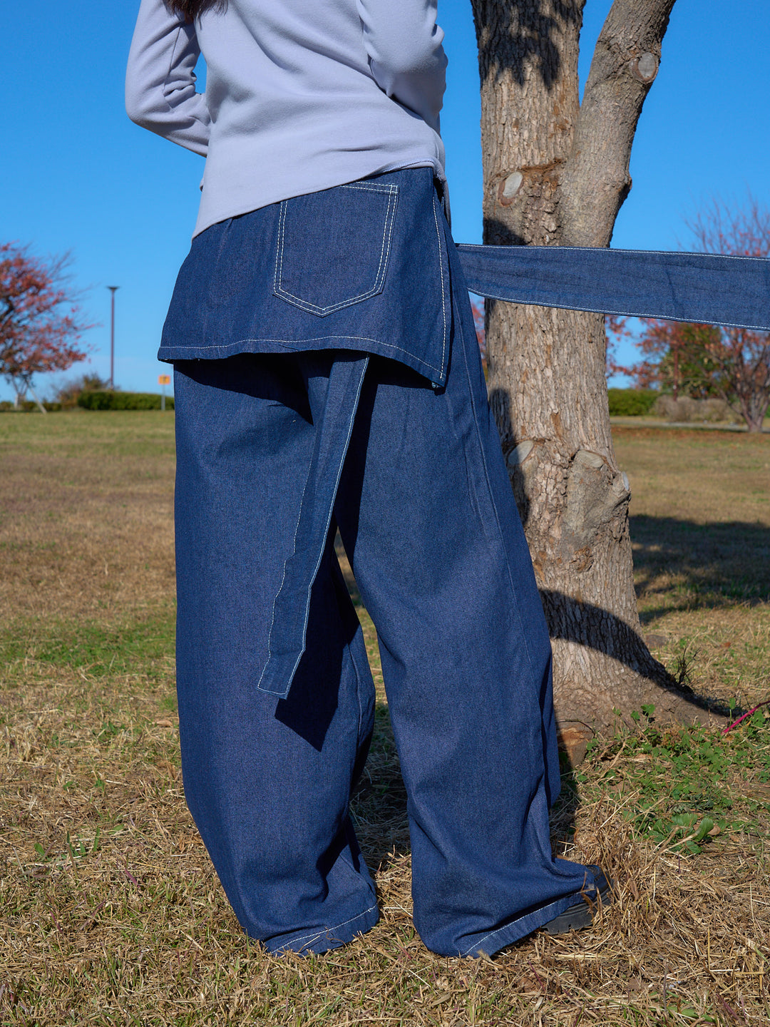 separate wrap design wide pants