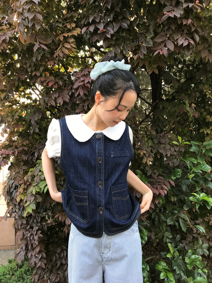 denim stitch vest