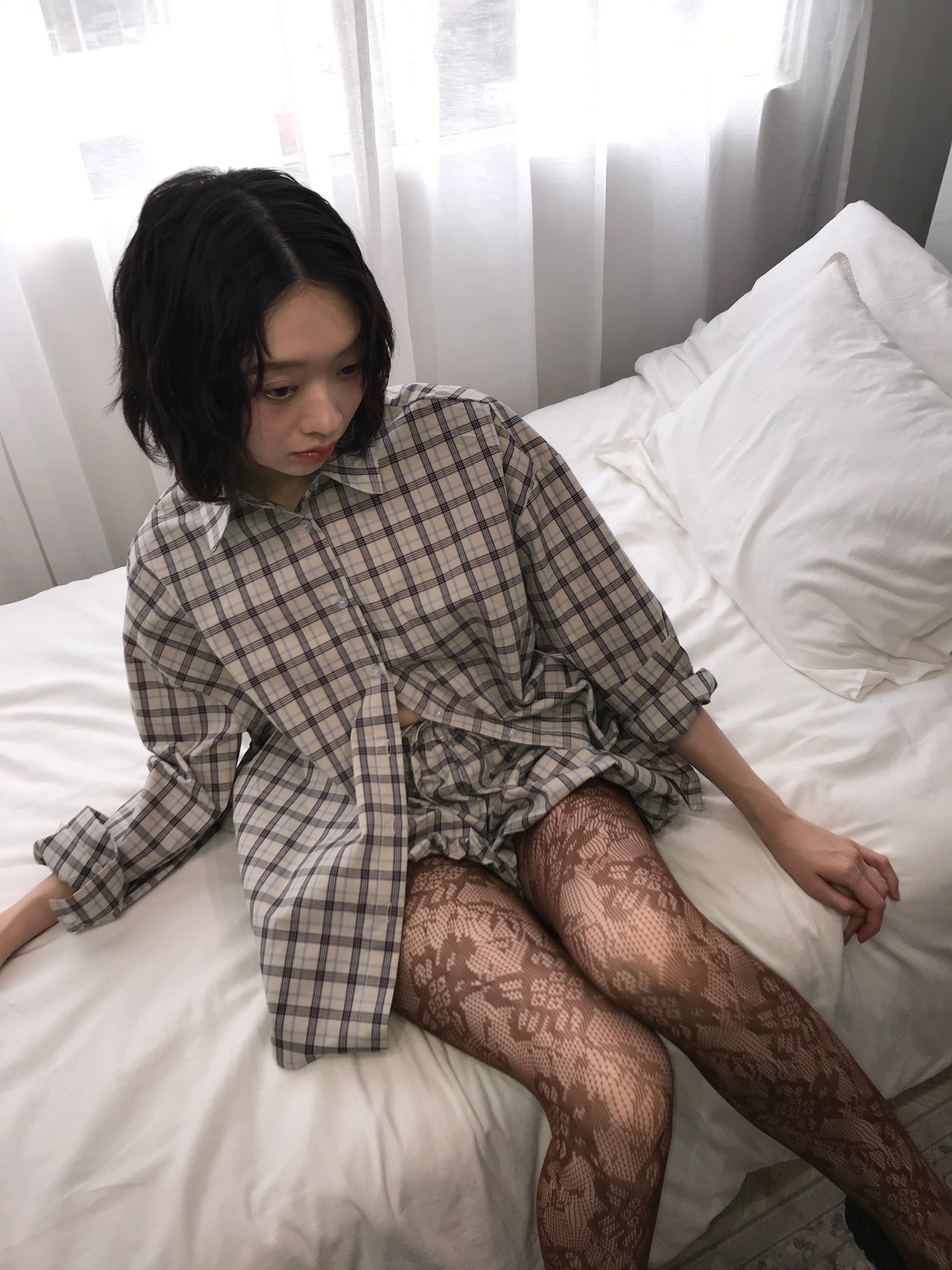 check shirt set