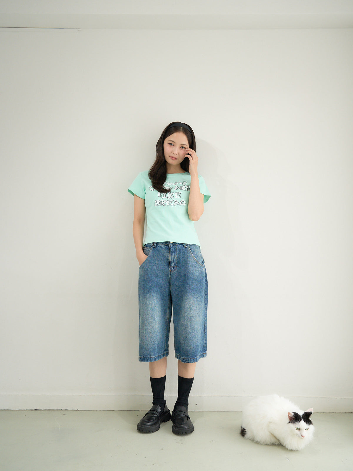 denim bermuda pants