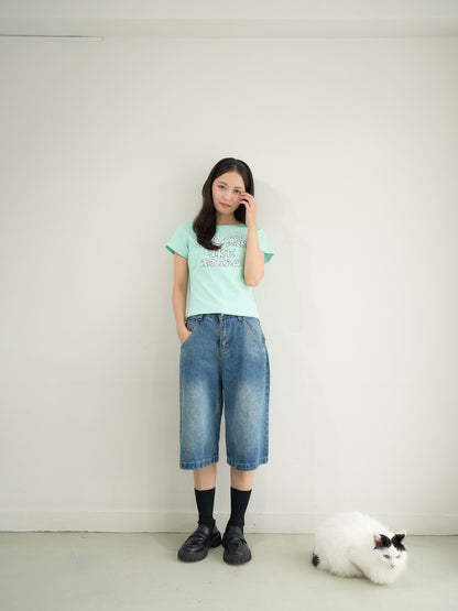 denim bermuda pants