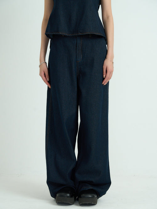 highwaist wide denim pants