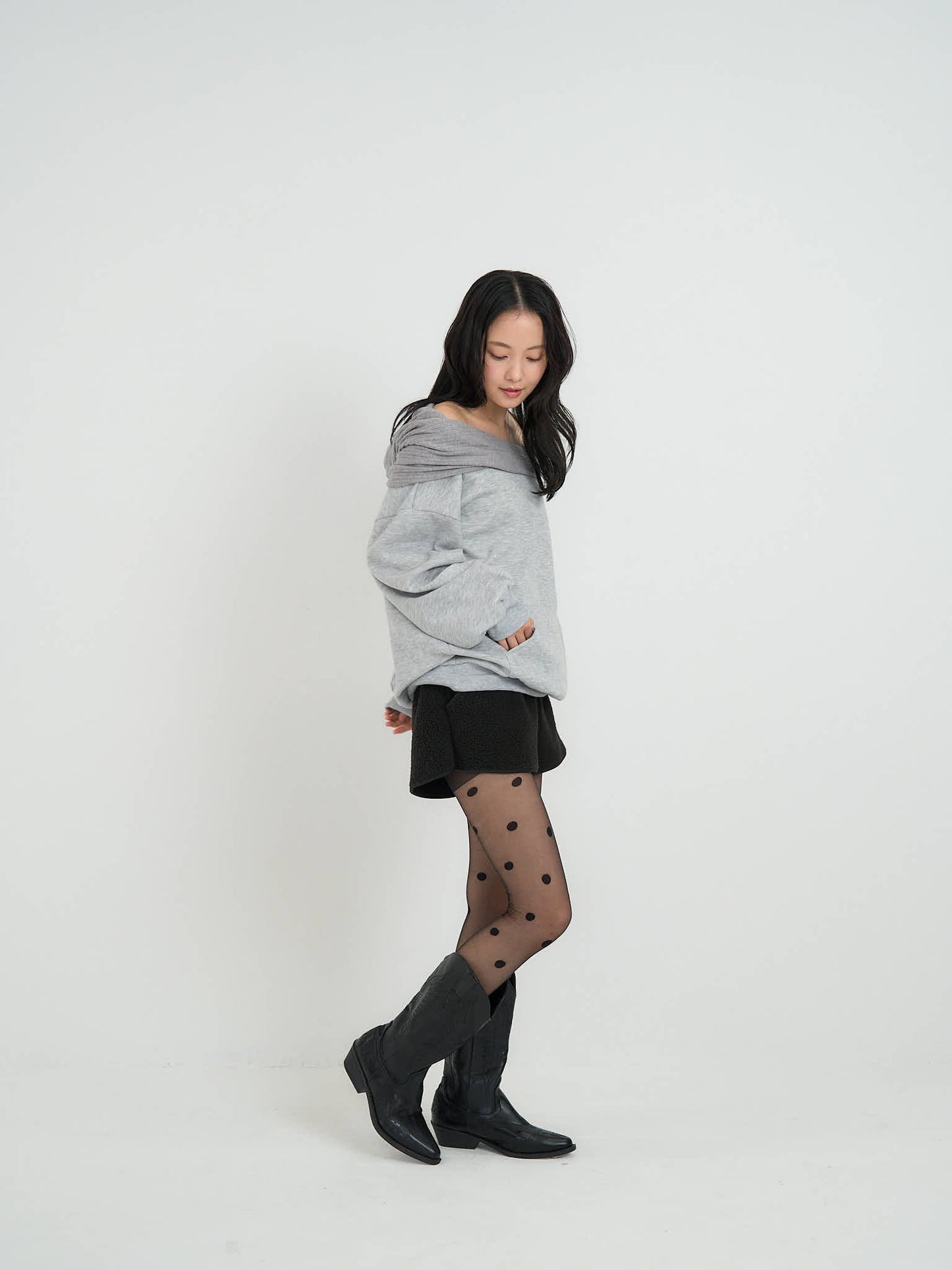 2way off shoulder sweat hoodie