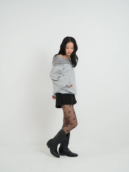 2way off shoulder sweat hoodie