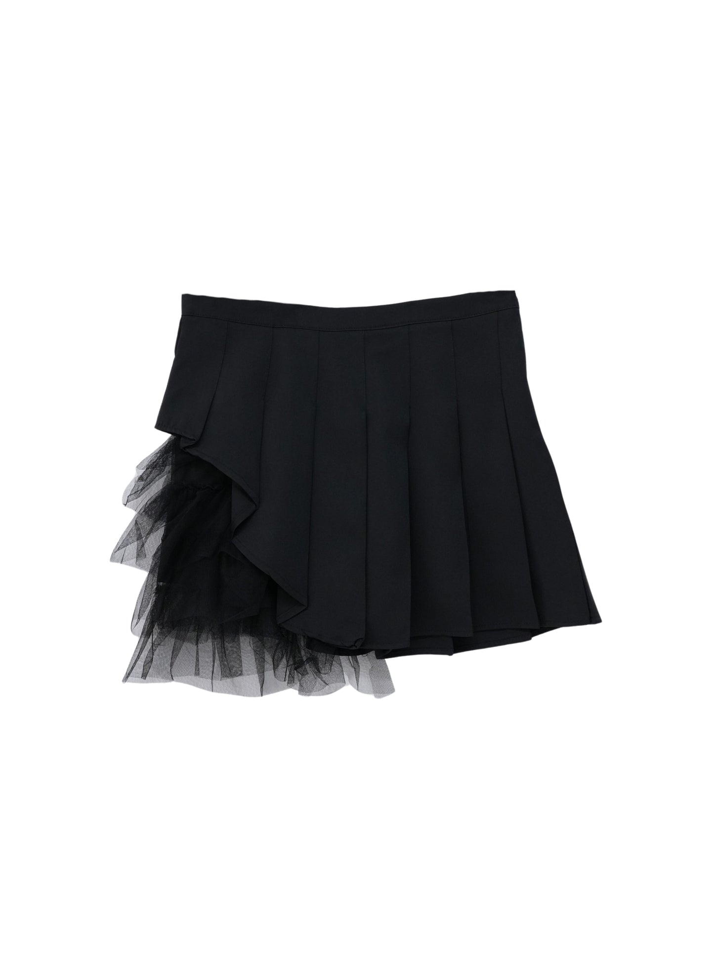 asymmetry frill pleats skirt