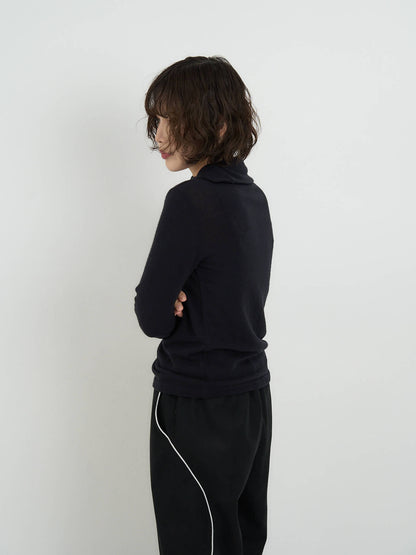 button high neck knit