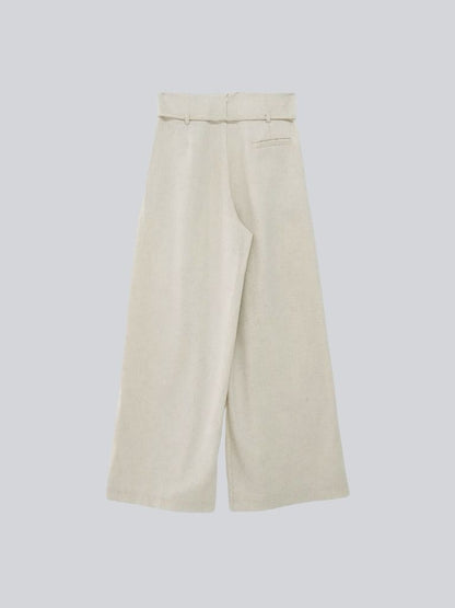 linen like tuck slacks