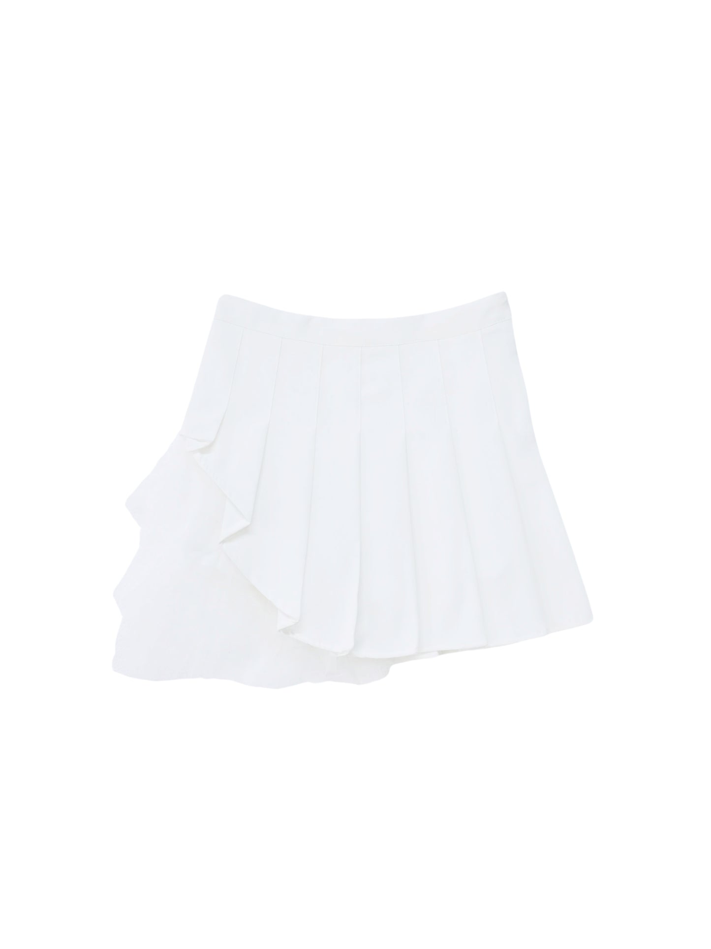 asymmetry frill pleats skirt