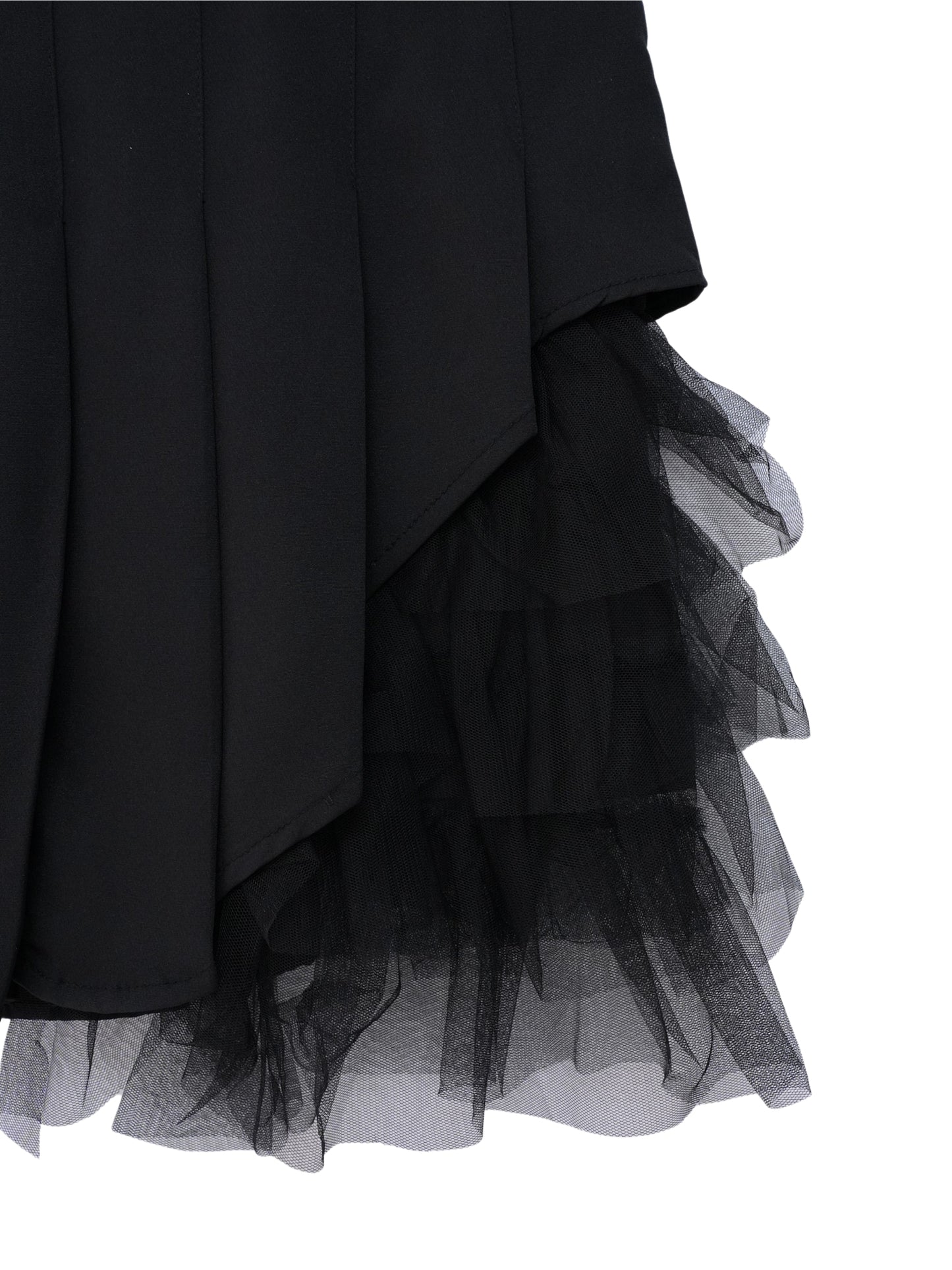 asymmetry frill pleats skirt