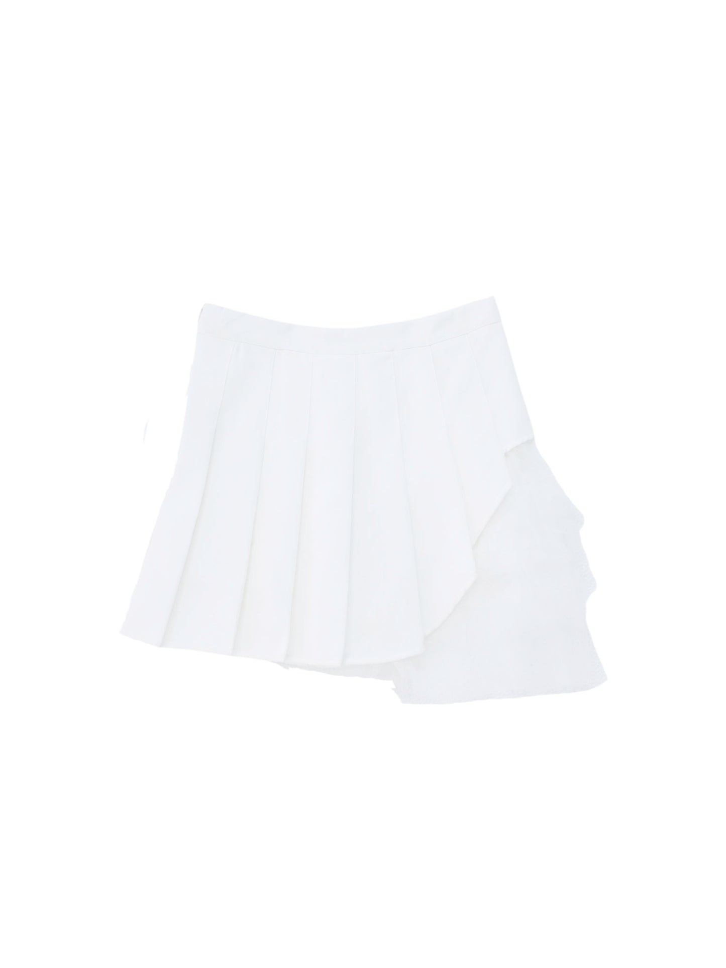 asymmetry frill pleats skirt