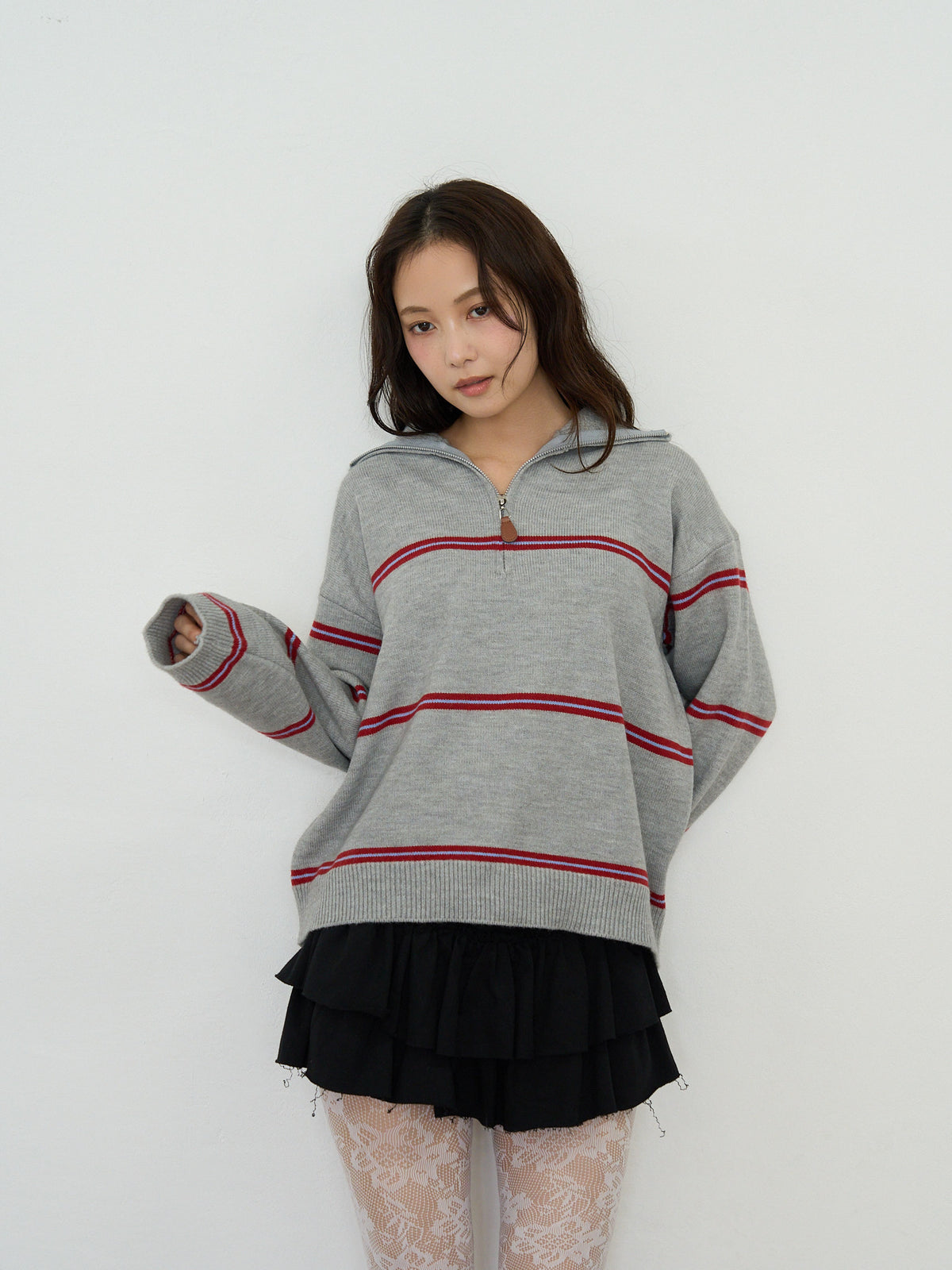 border half zip knit