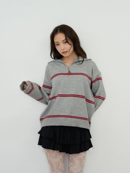 border half zip knit