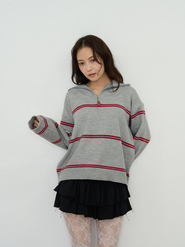 border half zip knit