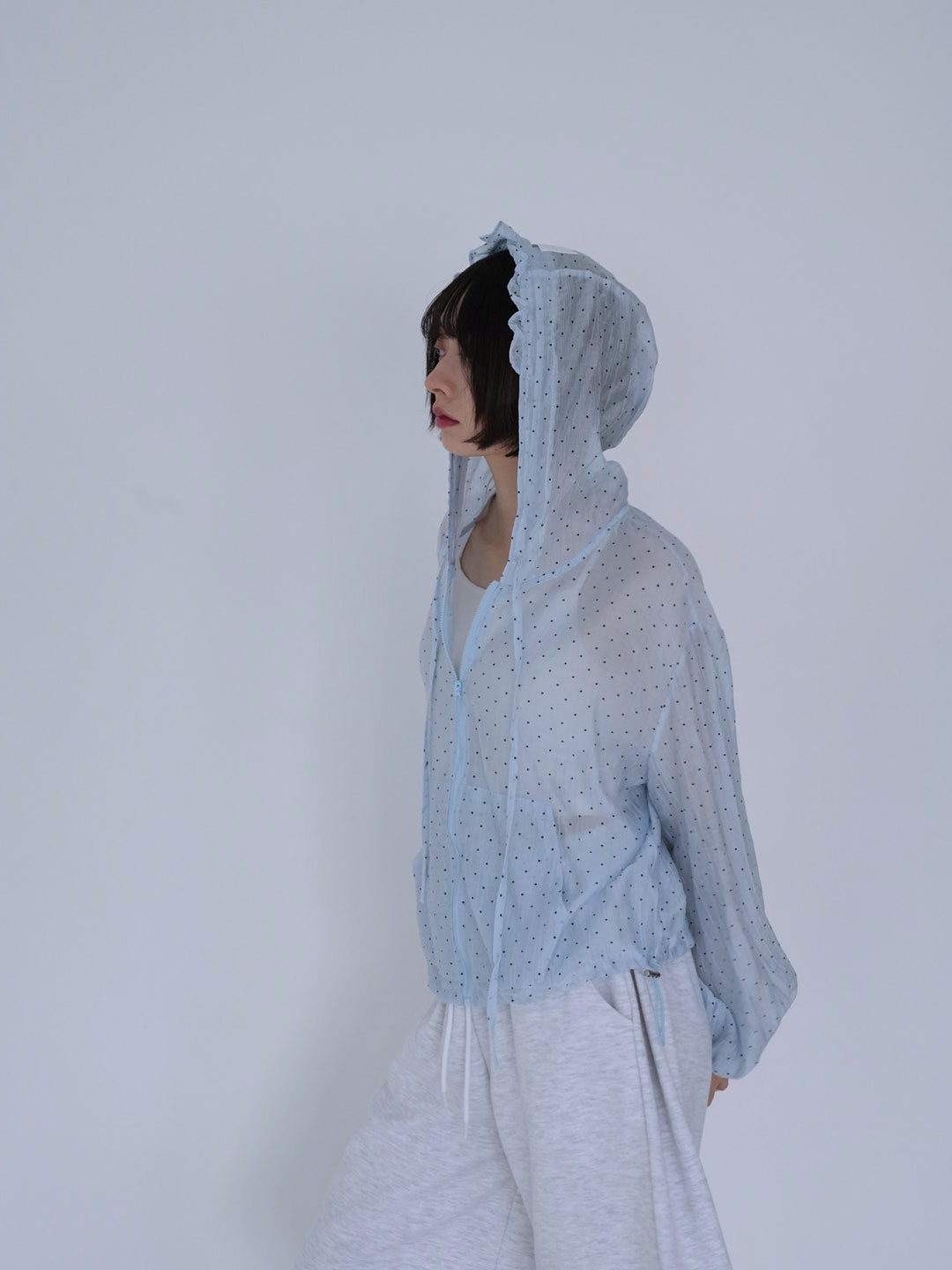 【8月26日発送予定】frill sheer hoodie