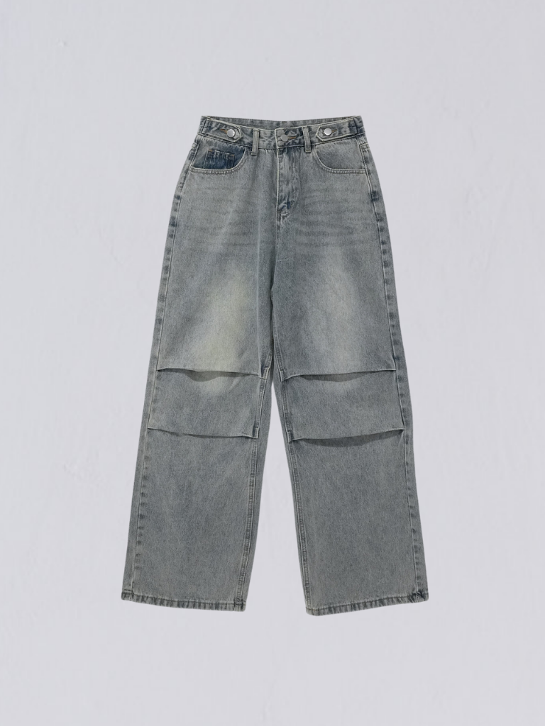 knee tuck denim