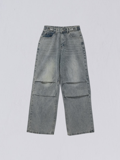 knee tuck denim