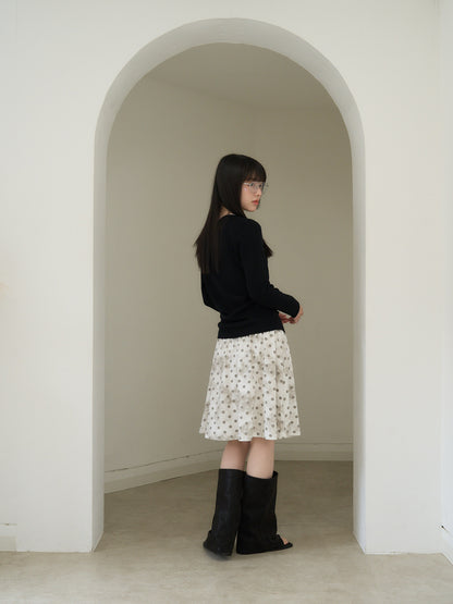colorblock asymmetry shoulder knit
