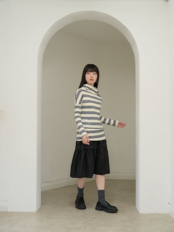 2way neck border knit