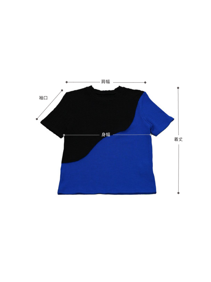 bicolor half sleeve tops