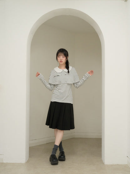 border doll collar cape sleeve top