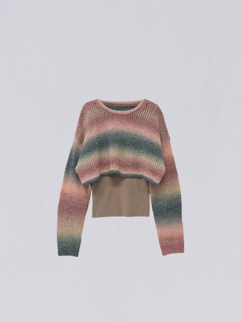 gradation knit & tank top