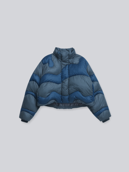 wave bicolor down jacket