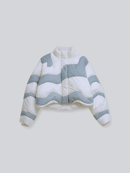 wave bicolor down jacket