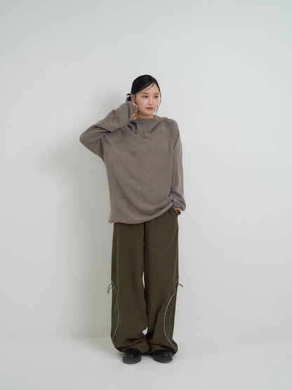 contrast trim ribbed foodie