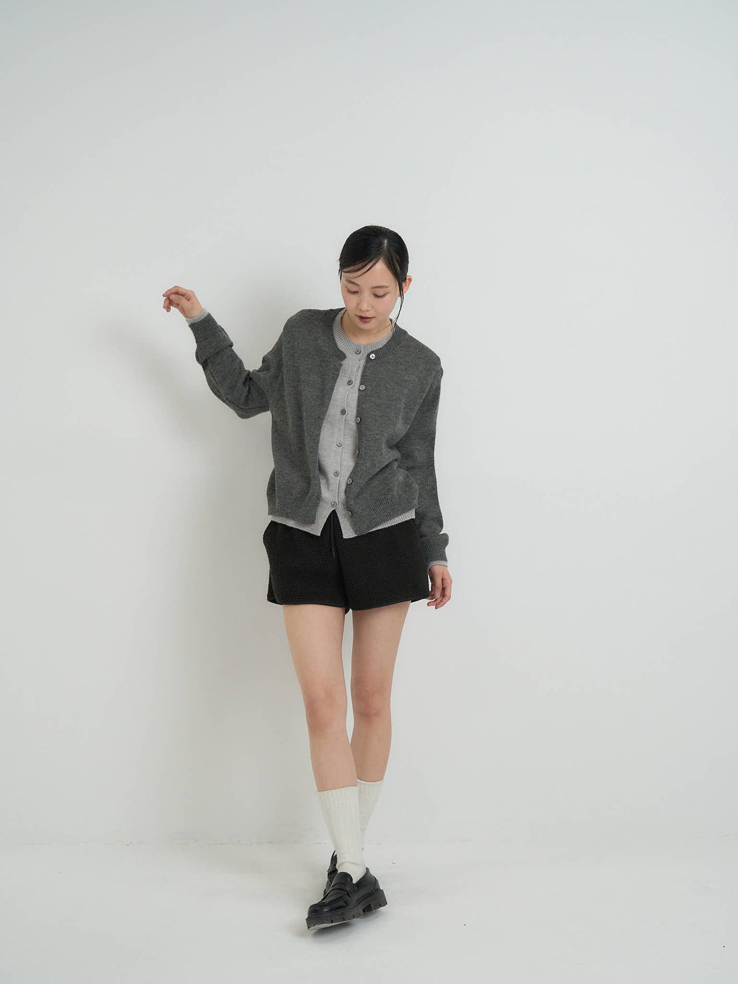 layered knit cardigan