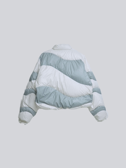 wave bicolor down jacket