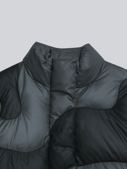wave bicolor down jacket